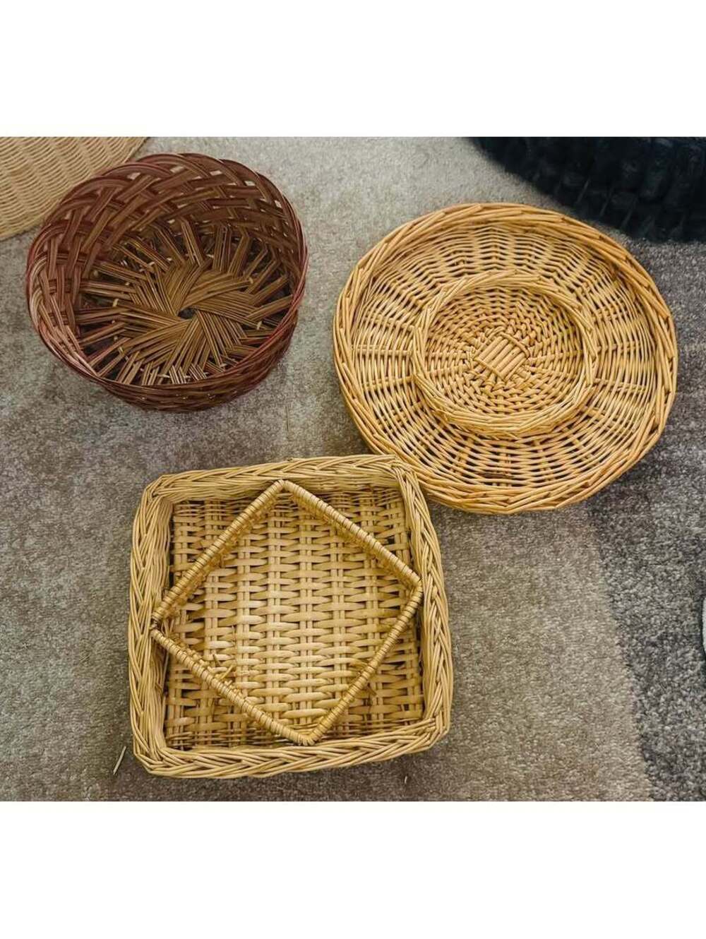 8 Assorted Woven Wicker Baskets